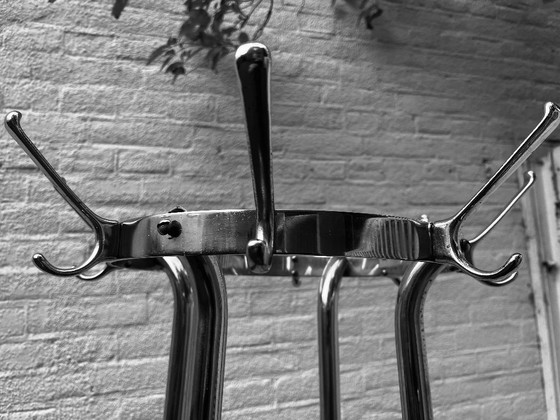 Image 1 of Vintage standing coat rack chrome, 1970s