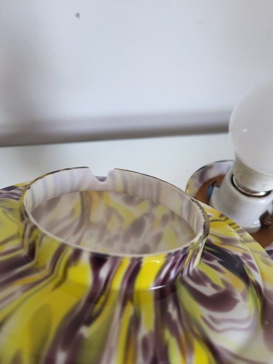 Image 1 of Lampe de table Art déco en verre opalin multicolore, Verreries de Scailmont, Henri Heemskerk, Belgique,années 1930