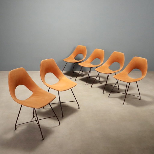 Sedie Anni '50 '60 di Augusto Bozzi per Saporiti – eetkamerstoelen, Metal