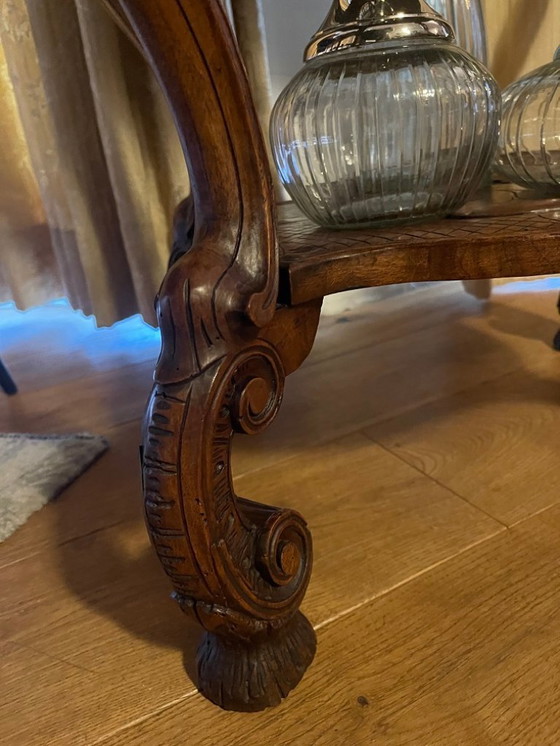 Image 1 of Mesa neorrenacentista con bandeja, italiana, siglo XIX, nogal macizo