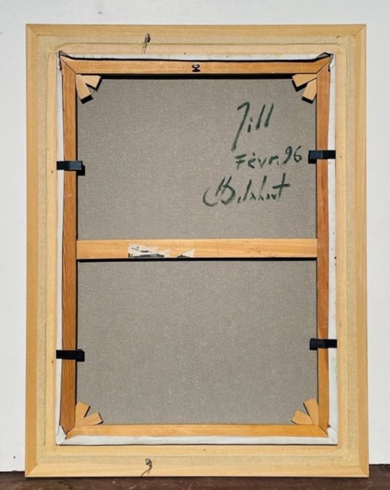 Image 1 of Olio di Camille Delahaut, Nudo ' Jill sdraiata ' Vintage