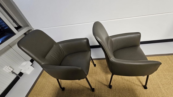 Image 1 of 2x tour Leolux gyon eetkamerstoel hoog