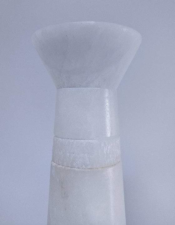 Image 1 of vase albâtre xl h. 40,5 cm vintage