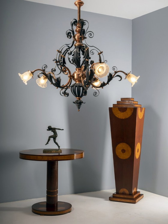 Image 1 of Lampadario in ferro vintage, anni '10