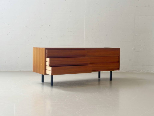 Mid-century lowboard with walnut drawer fronts, 1960s