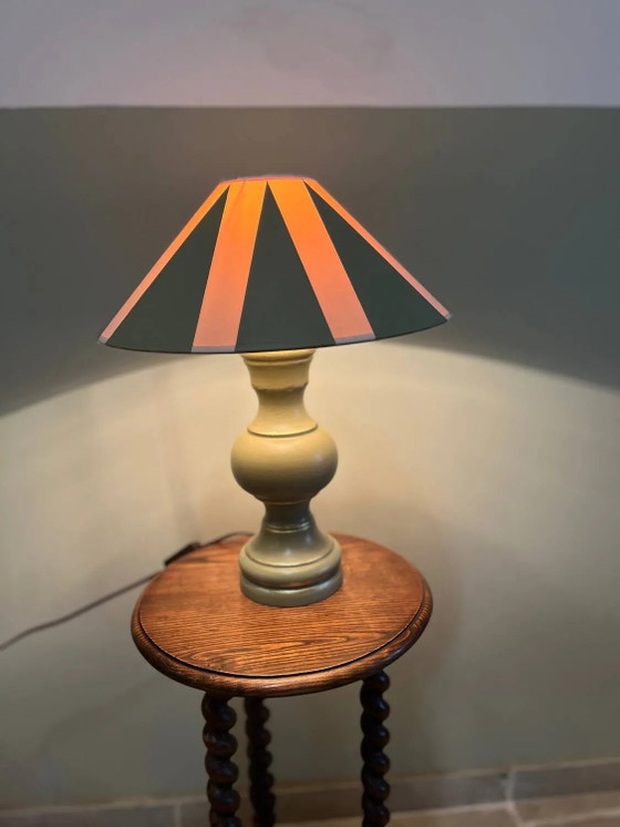 Celadongrüne Lampe – Tischlampen, Wood (photo 11 of 13)