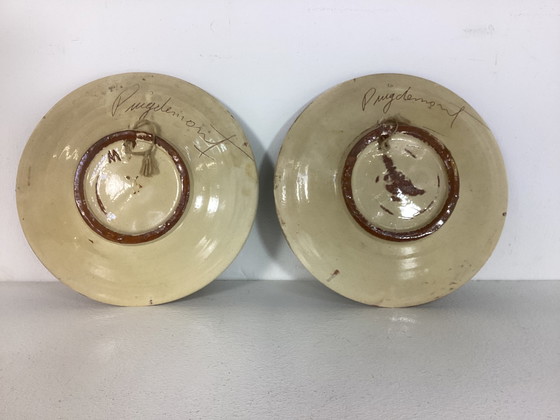 Image 1 of 2 piatti da parete in ceramica spagnola Puigdemont vintage anni Cinquanta e Sessanta