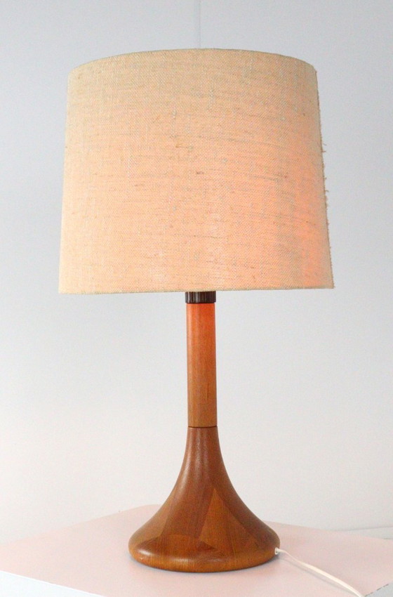 Image 1 of Lampe de table en bois Dyrlund XL vintage danois