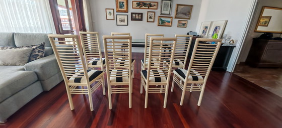 Tavolo da Pranzo Design Le Corbusier e 8 Sedie Vintage – Set da pranzo, Glass, Metal (photo 9 of 11)