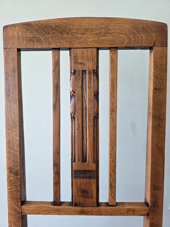 Image 1 of Art-Deco-Eichenstühle mit Korbsitzen, 2er-Set