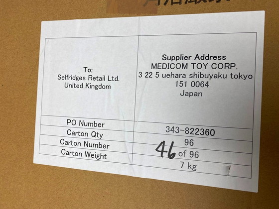 Image 1 of Bearbrick Samuel Ross SRA A Cold Wall version 1000% MEDICOM toys
