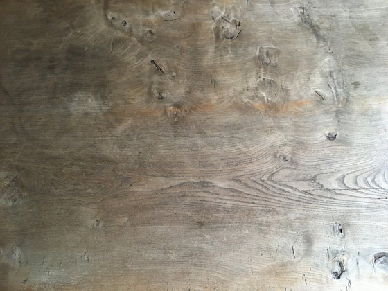 Image 1 of Rustieke landelijke tafel, massief olmen blad