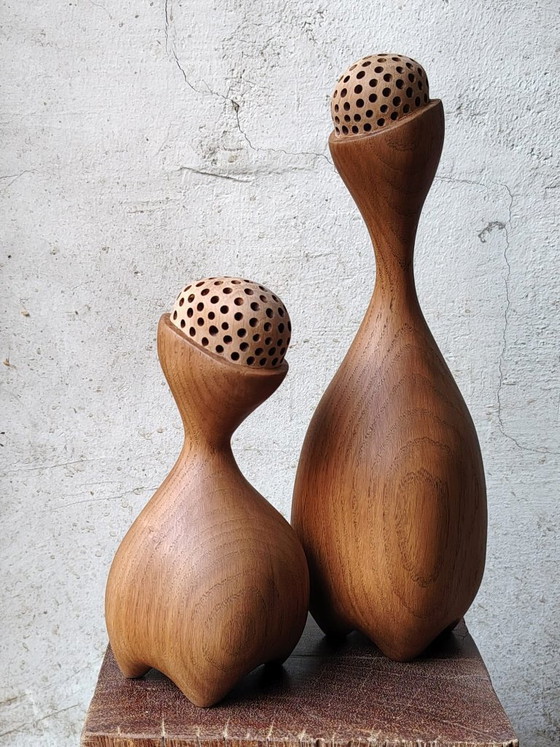 Oggetti decorativi in legno, due pezzi, retroDom, Marrone, Organic Modern (foto 9 di 9)