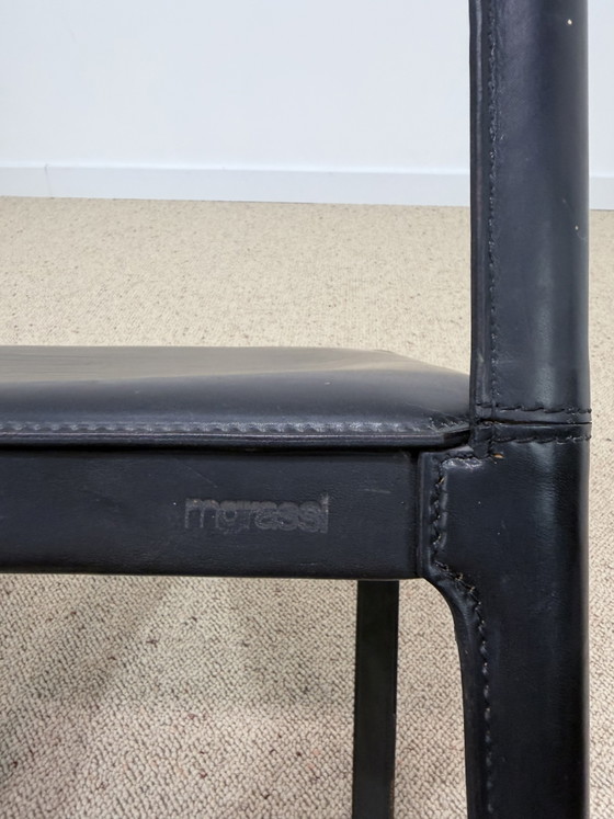 Image 1 of Set di 4 sedie Matteo Grassi in pelle nera – design italiano