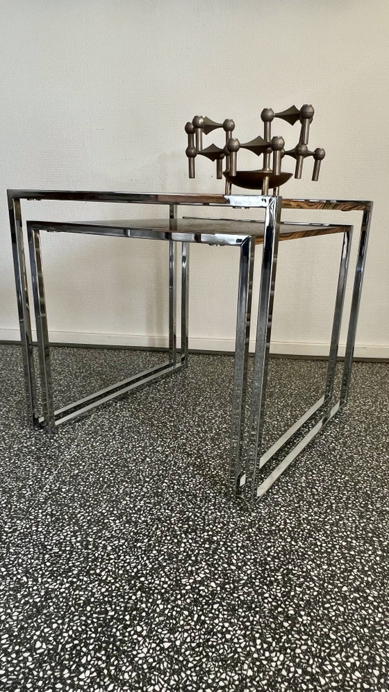 Mid Century Desig Tavolini Palissandro – Wood, Chrome (photo 2 of 8)