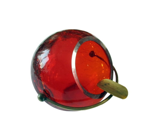 Cendrier Vintage • Cristal Givré • Cuivre • Marita Voigt • Harzkristall • Space Age • 1970