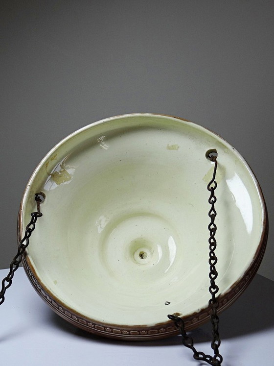 Image 1 of Antique early 19th-20th century Art Nouveau mabotine hanging planter
