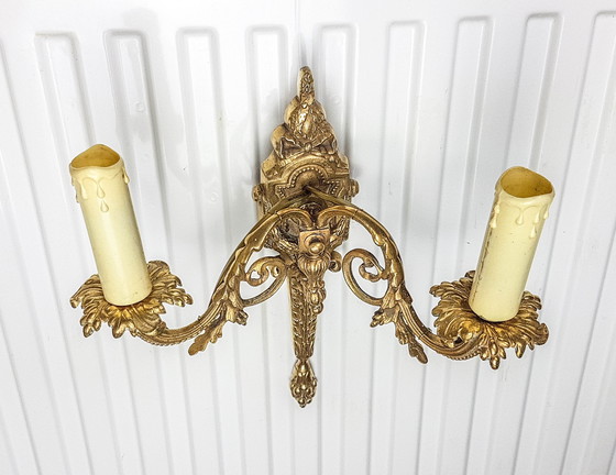 Image 1 of Lampada da parete in bronzo in stile impero vintage