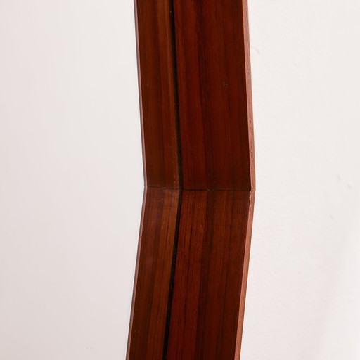 MK11168 Hexagonal teak framed mirror