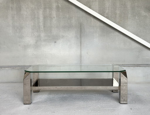 Vintage Coffeetable by Belgochrom – salontafels, Chrome, Glass (photo 2 of 8)