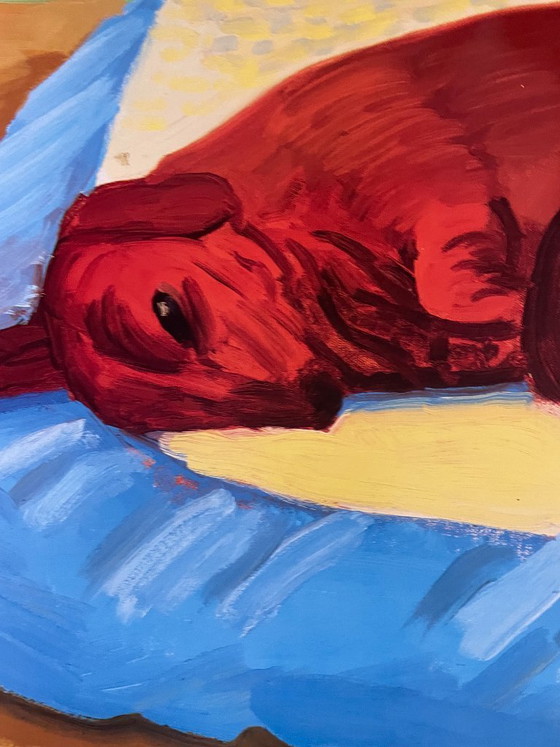 Image 1 of David Hockney,  Dog Paintings 43  Salts Mill 1995. 1853 Gallery Salts Mill Saltaire Yorkshire, copyright David Hockney, Printed 