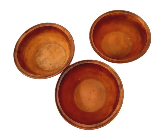 Image 1 of 3 bols rustiques en terre cuite faits main