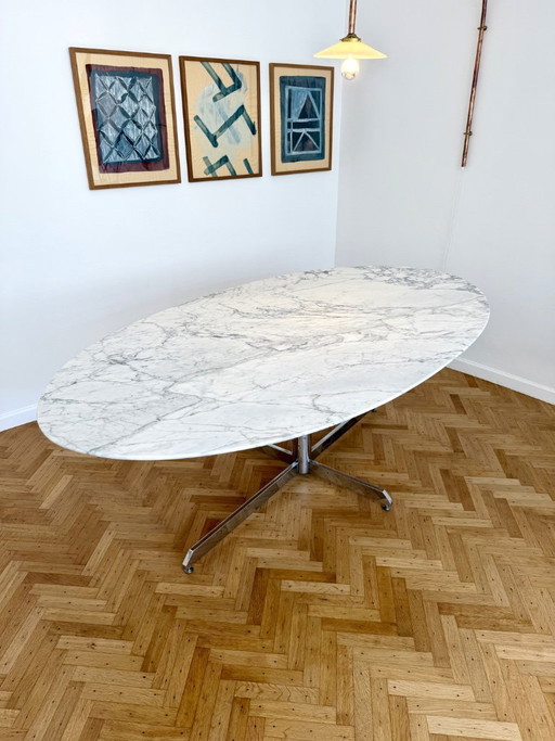 Vintage marmeren eettafel door Florence Knoll voor Roche Bobois – Marble