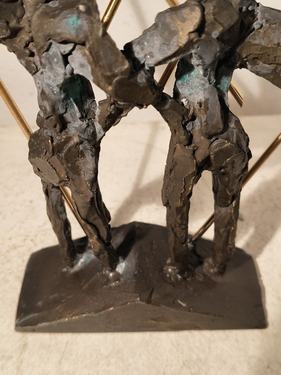 Image 1 of Modernist expressive bronze sculpture by Bernadette Leijdekkers