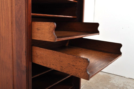 Image 1 of Antico mobiletto con anta a rullo in mogano, anni 1880