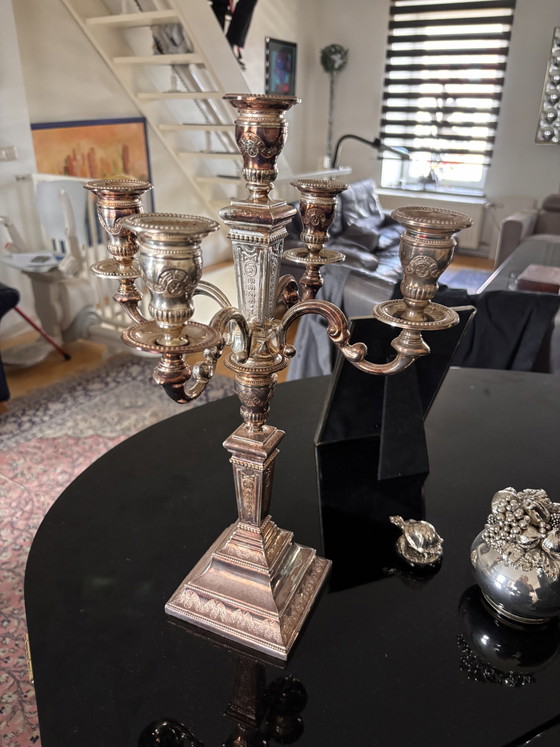 2 Beautiful genuine silver candlesticks, weight 3.4 kg – Candle holders (photo 5 of 6)