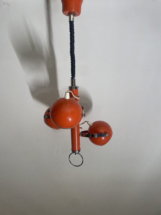 Image 1 of Suspension Herda « Œil » vintage – années 1970 – design futuriste orange