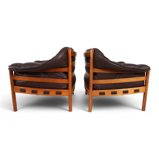 Woonkamerset Coja van Sven Ellekaer – 3-zitsbank en 2 fauteuils in bruin leer, 1960 – Wood, Leather (photo 5 of 20)