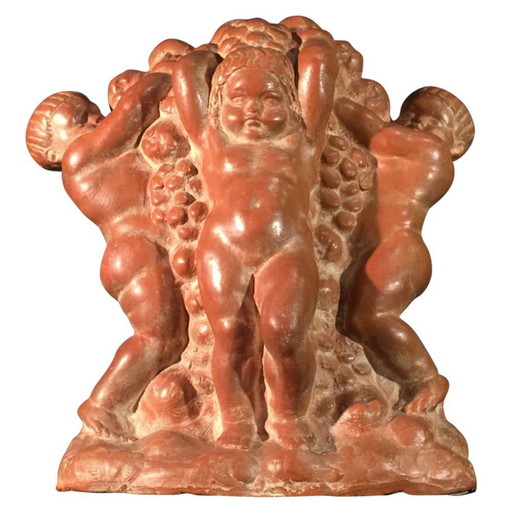 Joseph Witterwulghe, Art Deco Overvloed & Putti Beeldhouwkunst, 1925, Terracotta