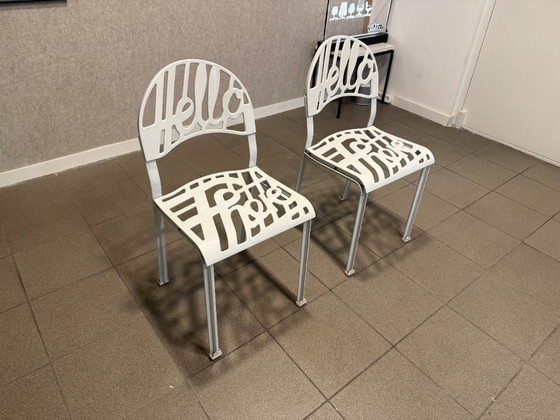 Artifort | Jeremy Harvey | Hello There Chair | White metal | 2 pieces – Dining chairs (photo 10 of 11)