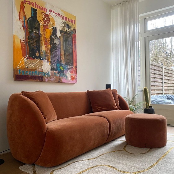 Image 1 of SOFACOMPANY Sofá Paula de 3 plazas con reposapiés y cojines