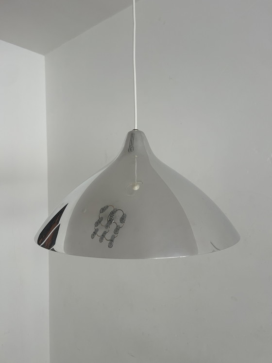 Image 1 of Vintage chrome pendant lamp Lisa Johansson-Pape for Orno
