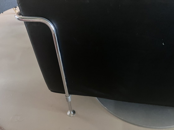 Image 1 of Divano a 3 posti in pelle nera
