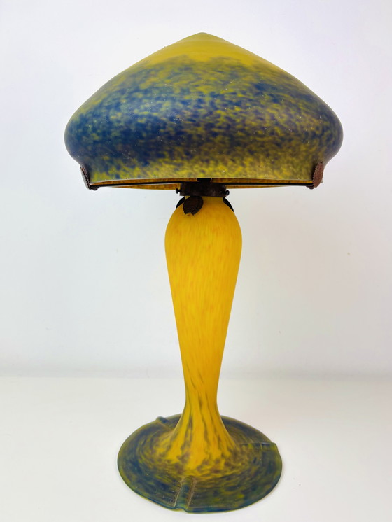 Image 1 of Lampada francese Art nouveau Mushroom pate de verre