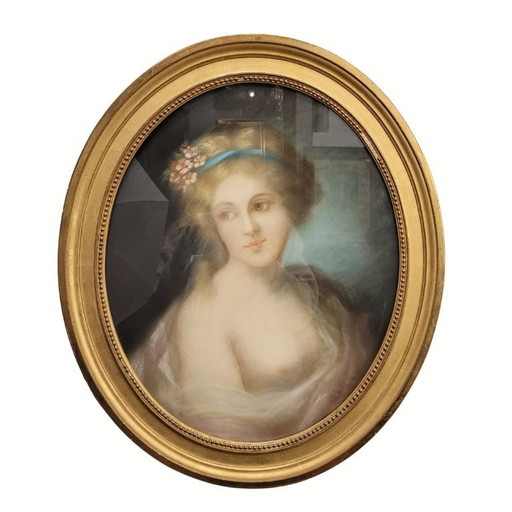 Pastel on paper “Allegory”, Italian School, following Rosalba Carriera, 19th century – Italy