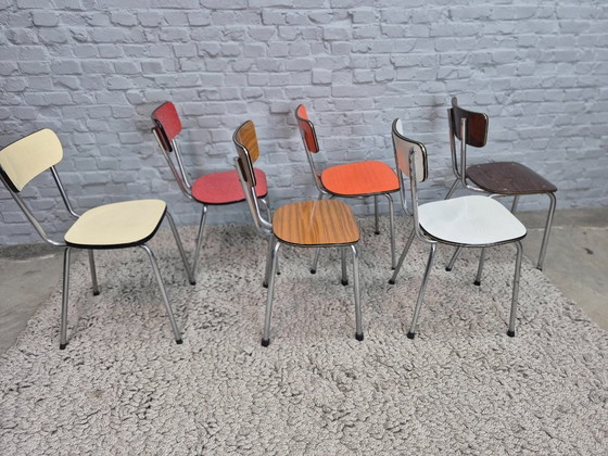 Image 1 of Vrolijke vintage Brabantia keukenstoelen in diverse kleuren, Nederland, jaren 60 — Set van 6