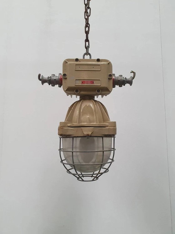 Image 1 of 2 lampes industrielles XL style cage, lampe d'usine, lampe de bunker, style vintage rétro