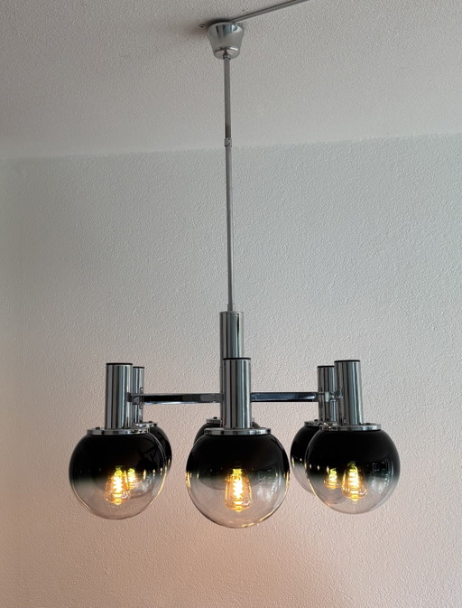 Vintage Targetti Sankey ceiling lamp – plafondlampen, Glass, Metal (photo 2 of 12)