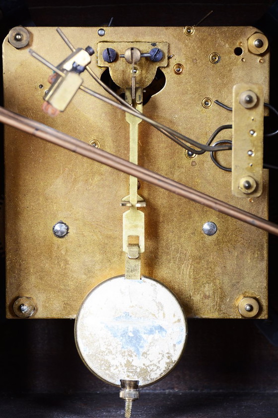 Orologio da Tavolo Art Déco Originale, Noce, Cromo, Vetro, Ripulito, Ceco, Anni '20 – Glass, Wood (photo 4 of 12)
