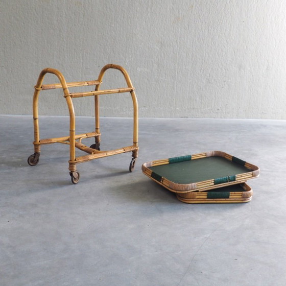 Vintage Bamboo & Rattan Serving Trolley – Bar carts (photo 15 of 17)