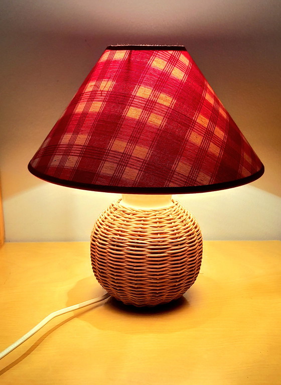 Image 1 of Rattan and ceramic lamp
