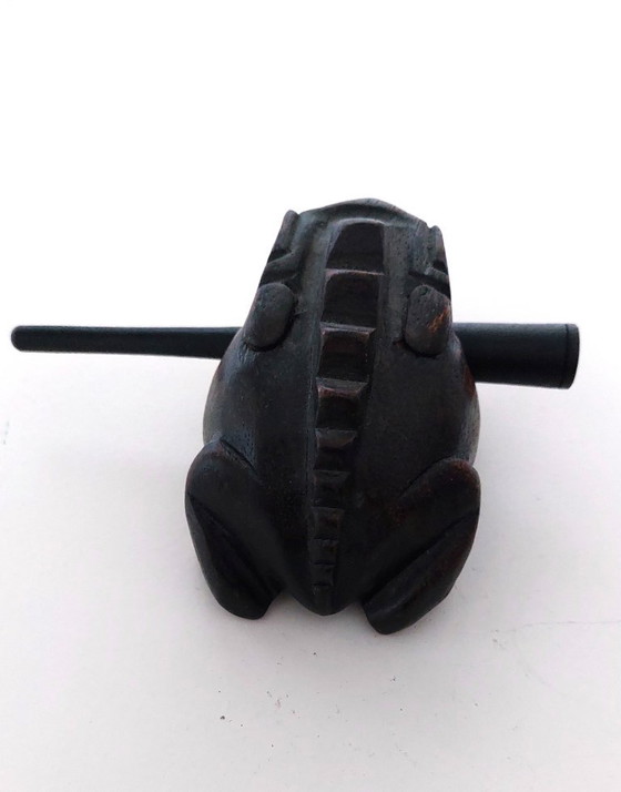 Wooden frog instrument, dark brown, Decorative Objects (photo 4 of 5)