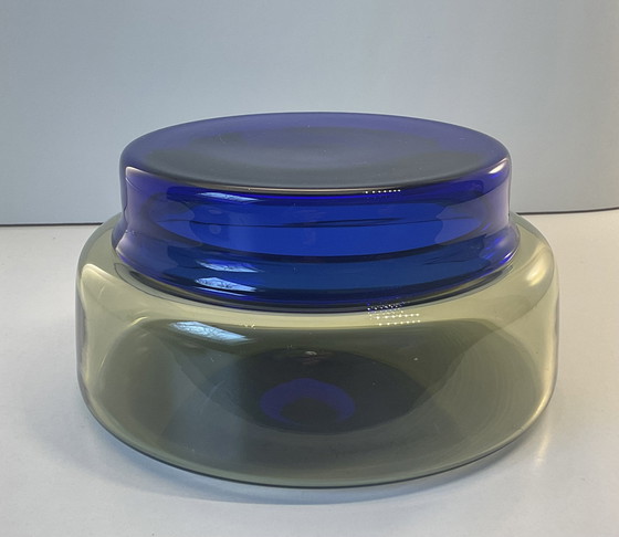 Image 1 of Pot de conservation Blåtopp par Willy Johansson pour Hadeland Glassverk