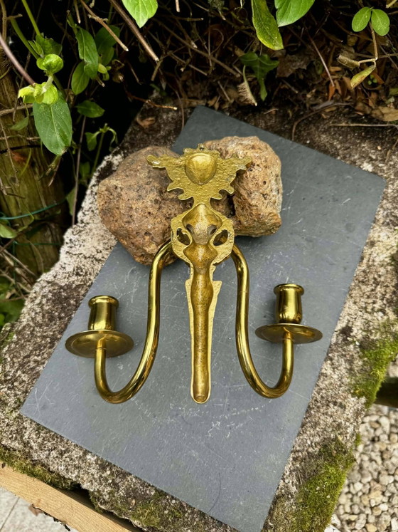 Candelabro de latón Medusa Art Nouveau – Portavelas, Brass (photo 7 of 8)