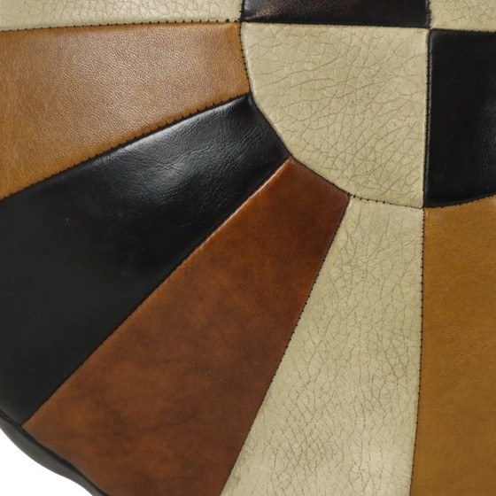 Cuscino rotondo vintage patchwork double-face Skai in similpelle 44 cm – Cuscini (photo 12 of 15)
