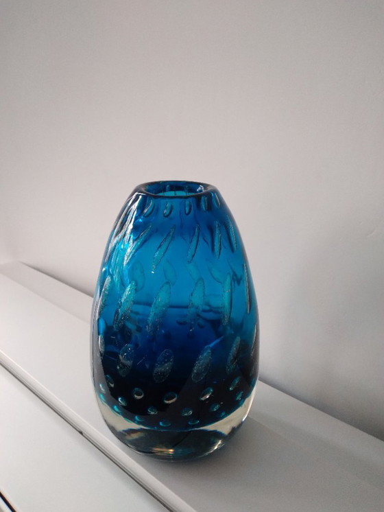 Image 1 of Glasvase mit Aventurin-Effekt in Blasen